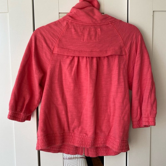 Ann Taylor Loft Lounge Coral Women's 3/4 Sleeve Zipper Jacket Size S - Picture 6 of 8